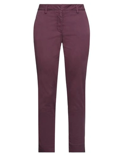 Rossopuro Woman Pants Deep Purple Size 14 Cotton, Elastane