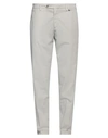 Paoloni Man Pants Light Grey Size 40 Cotton, Elastane