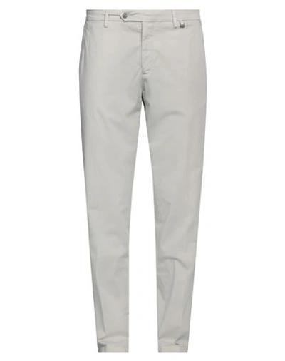 Paoloni Man Pants Light Grey Size 40 Cotton, Elastane