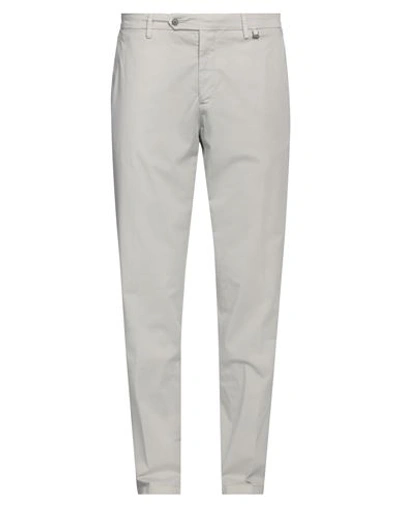 Paoloni Man Pants Light Grey Size 40 Cotton, Elastane In Grey