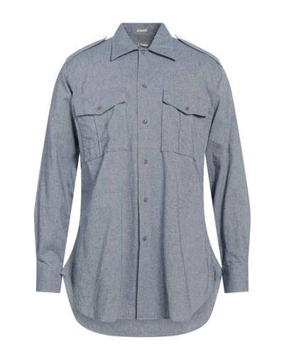 Massimo Alba Man Shirt Slate Blue Size Xxl Cotton