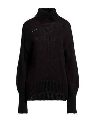 Merci .., Woman Turtleneck Dark Brown Size Xs Wool, Acrylic, Alpaca Wool