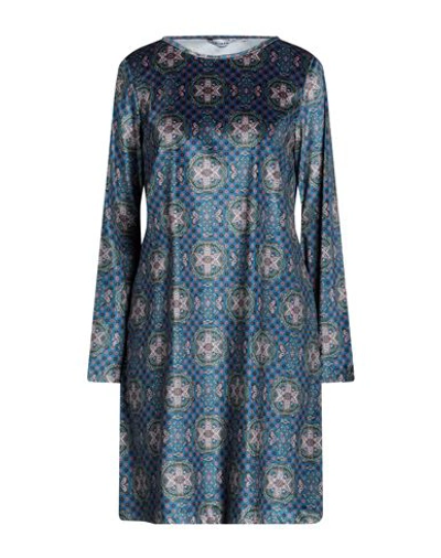 Caliban Woman Mini Dress Slate Blue Size 10 Polyester, Elastane