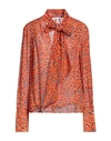 Patrizia Pepe Woman Blouse Orange Size 10 Viscose In Orange