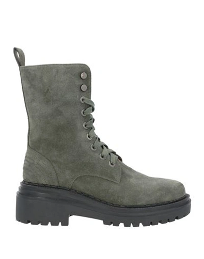 Alma En Pena . Woman Ankle Boots Military Green Size 10 Soft Leather