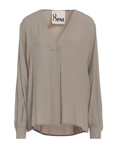 8pm Woman Blouse Dove Grey Size L Acetate, Silk In Grey