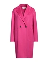 Agnona Woman Coat Fuchsia Size 8 Cashmere In Pink
