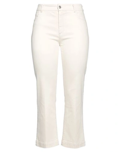 Sportmax Woman Jeans Cream Size 26 Cotton, Elastane In White