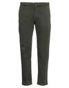 Officina 36 Man Pants Military Green Size 38 Cotton, Elastane