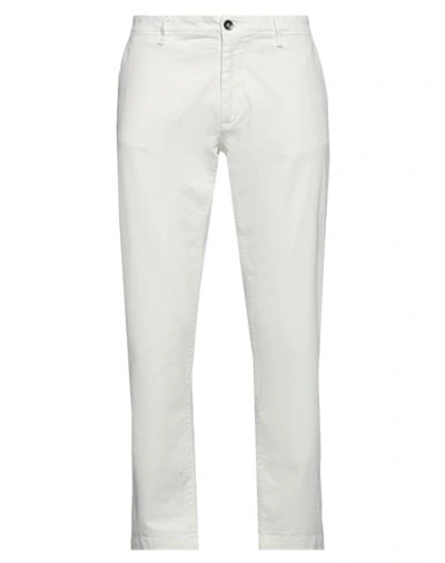 Officina 36 Man Pants White Size 36 Cotton, Elastane