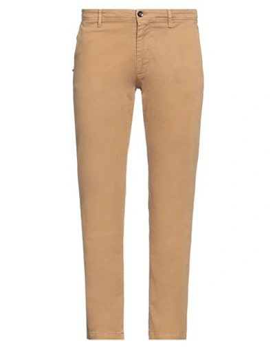 Officina 36 Man Pants Camel Size 28 Cotton, Elastane In Beige