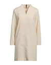 Manila Grace Woman Mini Dress Beige Size 8 Polyester, Viscose, Elastane