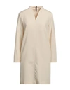 Manila Grace Woman Mini Dress Beige Size 10 Polyester, Viscose, Elastane In Beige