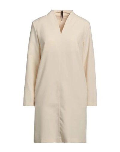 Manila Grace Woman Mini Dress Beige Size 10 Polyester, Viscose, Elastane