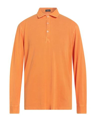 Rossopuro Man Polo Shirt Orange Size 7 Cotton