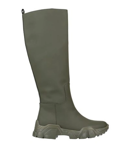 Colors Of California Woman Knee Boots Military Green Size 8 Rubber