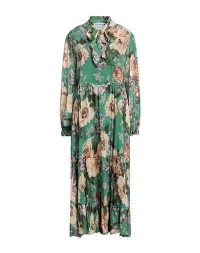 Shirtaporter Woman Long Dress Green Size 12 Viscose