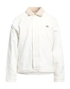 Dickies Man Jacket White Size M Cotton, Polyester