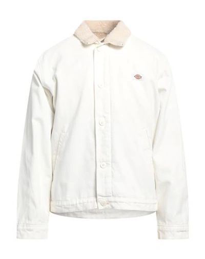 Dickies Man Jacket White Size M Cotton, Polyester In White