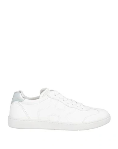 Hogan Woman Sneakers White Size 6 Soft Leather, Textile Fibers
