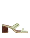 Alohas Woman Sandals Light Green Size 10 Soft Leather In Green