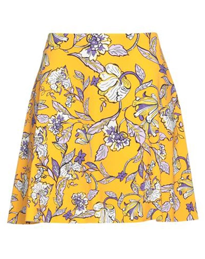 Patrizia Pepe Woman Mini Skirt Ocher Size 0 Polyamide, Elastane In Yellow