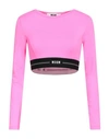 Msgm Woman Top Fuchsia Size L Polyamide, Elastane In Pink