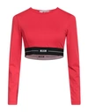 Msgm Woman Top Red Size L Polyamide, Elastane