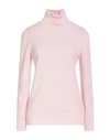 Kangra Cashmere Kangra Woman Turtleneck Light Pink Size 6 Mohair Wool, Silk, Cashmere