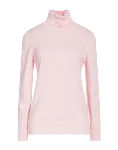 Kangra Woman Turtleneck Light Pink Size 6 Mohair Wool, Silk, Cashmere