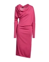 Tom Ford Woman Midi Dress Fuchsia Size S Cashmere, Silk In Pink