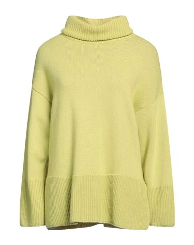 Icona By Kaos Woman Turtleneck Lime Green Size L Viscose, Polyamide, Wool, Cashmere