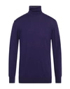 Grey Daniele Alessandrini Man Turtleneck Dark Purple Size 42 Wool, Acrylic