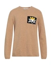 Comme Des Garçons Shirt Man Sweater Camel Size M Wool, Acrylic In Beige