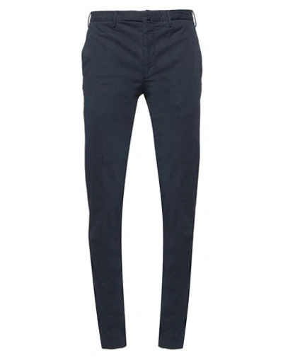 Incotex Man Pants Navy Blue Size 32 Cotton, Elastane In Navy Blue
