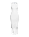 Liya Woman Midi Dress White Size 4 Cotton, Elastane In White