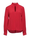 Simona Corsellini Woman Top Red Size 6 Acetate, Silk In Red