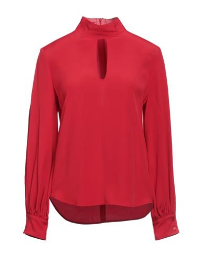 Simona Corsellini Woman Top Red Size 6 Acetate, Silk