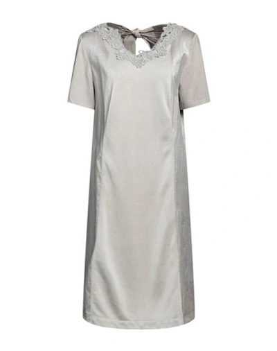 Elisa Cavaletti By Daniela Dallavalle Woman Midi Dress Dove Grey Size 6 Linen, Cotton, Elastane