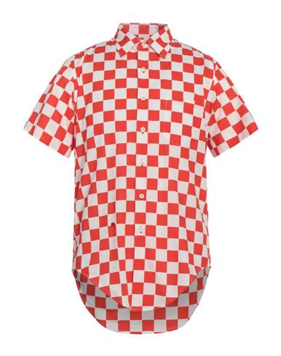 Erl Man Shirt Tomato Red Size Xl Cotton