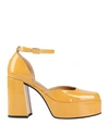 Giampaolo Viozzi Woman Pumps Ocher Size 7 Soft Leather In Yellow