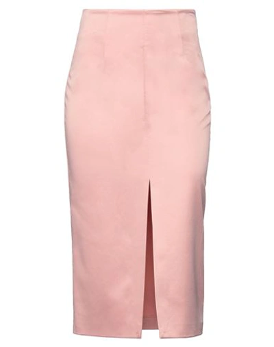Aniye By Woman Midi Skirt Salmon Pink Size 4 Polyester, Elastane