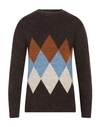 Sseinse Man Sweater Dark Brown Size Xl Acrylic, Polyester, Elastane