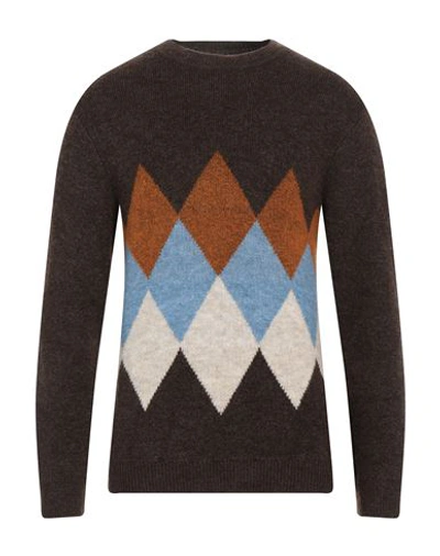 Sseinse Man Sweater Dark Brown Size Xl Acrylic, Polyester, Elastane