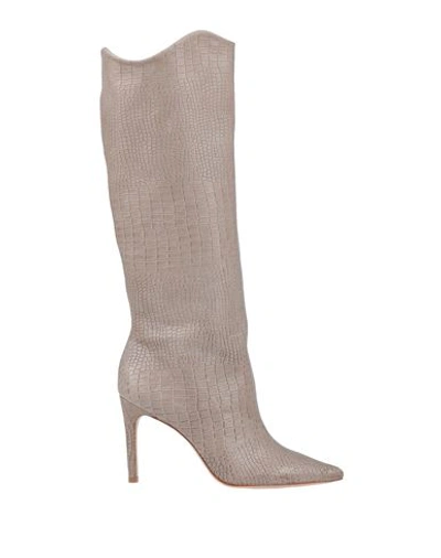 Vicenza ) Woman Boot Khaki Size 8 Leather In Beige