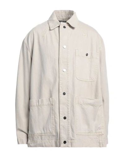 Jacquemus Man Denim Outerwear Dove Grey Size 40 Organic Cotton