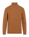 Berna Man Turtleneck Camel Size Xxl Acrylic, Polyamide, Polyester, Wool, Viscose In Beige
