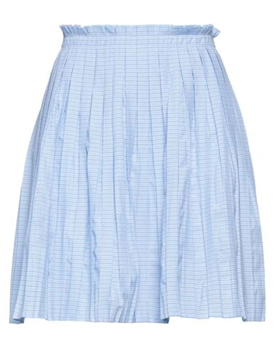 Dx Collection Woman Mini Skirt Sky Blue Size M Viscose, Polyamide