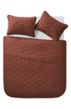 Vcny Home Kaleidoscope Embossed Geometric Quilt 3-piece Set In Orange