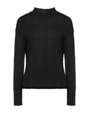 Alpha Studio Woman Sweater Black Size 8 Wool, Recycled Polyamide In Black